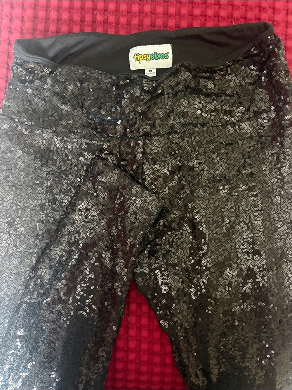 Tipsy Elves Black Sequin Leggings